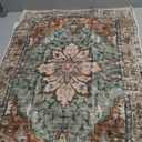 Area Rugs 2'x3' Washable Non-Slip, Floral Vintage Distress Print Pattern Medallion Carpet for Living Room Bedroom Dining Room, Brick Red Rust Neutral Brown Burnt Orange Green
