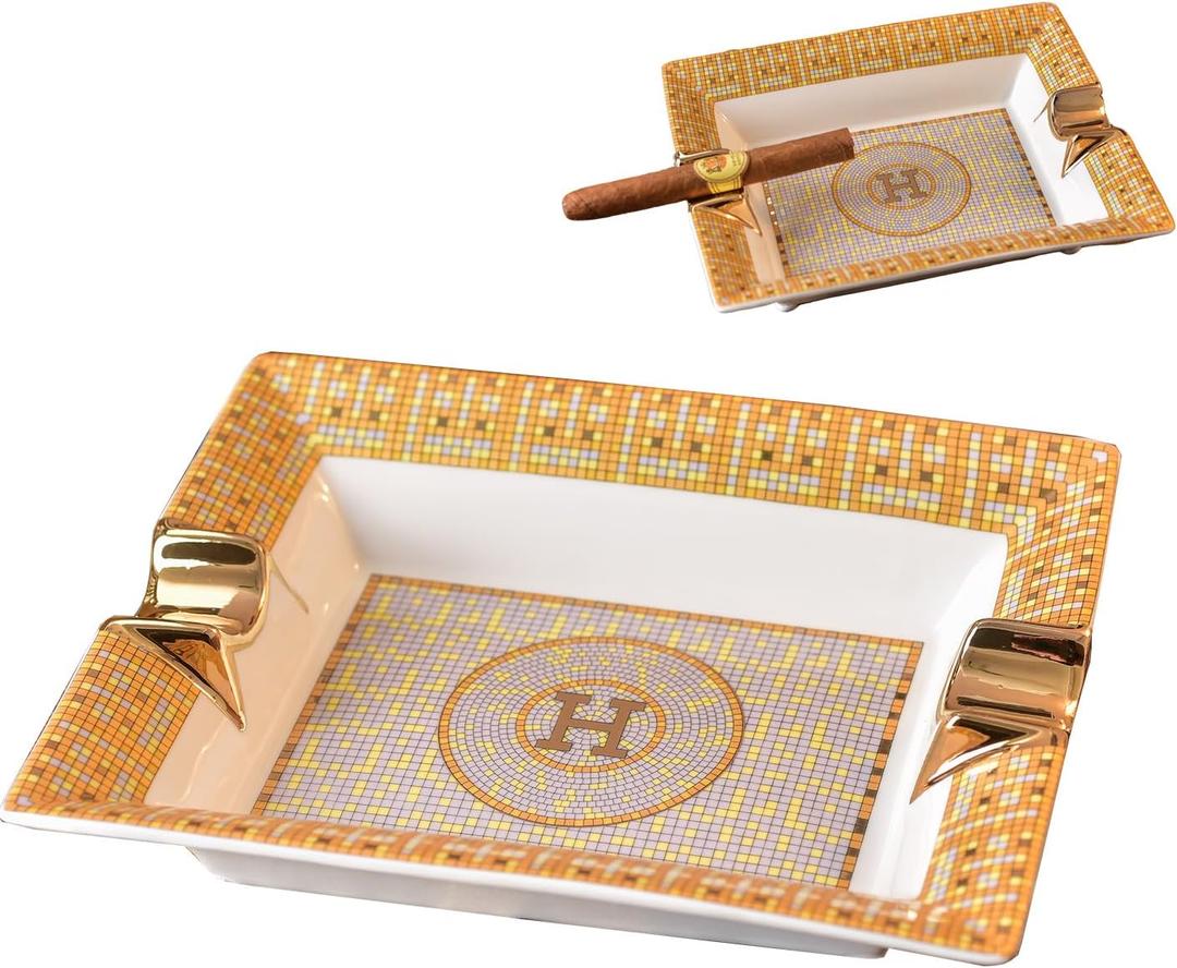 Royalebox|Premium Ceramic Cigar Ashtrays -Small, Medium & Large Sizes; Note: Small Not for Cigars, Medium & Large Ideal