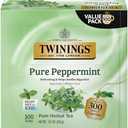 Twinings Pure Peppermint Herbal Tea Individually Wrapped Bags, 100 Count (Pack of 1), Fresh Minty Flavour, Naturally Caffeine-Free, Enjoy Hot or Iced, 100 Teabags Exp. 01/07/29