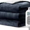 Electric Blanket Heated Throw,Double-Sided FlannelSherpa Electric Throw with1-9 hrs Timer Auto-Off & 8 Heating Levels,ETL Certification,Machine Washable,Heated Protection Ultra Soft Warm (50''60'')