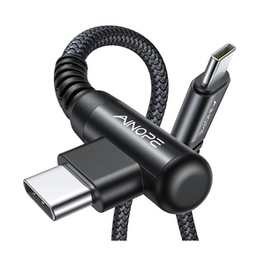 AINOPE USB C to USB C Cable (60W 2Pack 6.6ft) C to C Cable Fast Charging Type C Charger Fast Charging, Right Angle for Charging While Gaming & Lying Down Fit for iPhone 17 Pro Max Samsung iPad MacBook