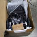 Shower Chair with Wheels 4 in 1 Folding Padded Bedside Commode Wheelchair Height Adjustable Detachable Bucket with Wheels Lifting Armrests Flip-up Footrest for Elderly Disabled (Black)