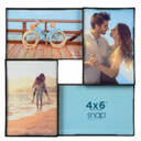 Snap® 4 Opening 4x6 Front Load Collage Photo Frame - Black