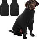 IECOii Dog Sweater,Thermal Knit Big Dog Sweater with Sleeve,Pet Turtleneck Doggy Sweatshirt for Extra Large Dogs Boy Girl,Stretchy Large Dogs Cold Weather Outfit Pitbull Clothes, Black, XXL