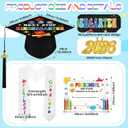 Bokon 4 Pcs 2026 Kindergarten Preschool Graduation Cap and Gown with Tassel Graduation Stole and Certificate for Toddler Kids (Black,27)
