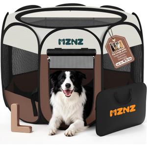 Dog Cat Small Animal Puppy Playpen Crate, Large, Brown