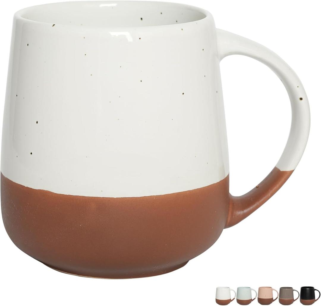 Bosmarlin Extra Large Ceramic Coffee Mug, 22 Oz, Dishwasher and Microwave Safe, Oversized Big Tea Cup (White)