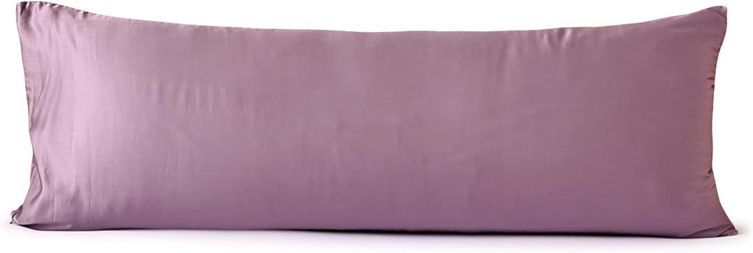 evolive Luxury 100% Tencel Material Silk Feel Cooling Breathable Pillow Cover/Pillowcases (Lavender, 21X54 Body Pillow Cover)