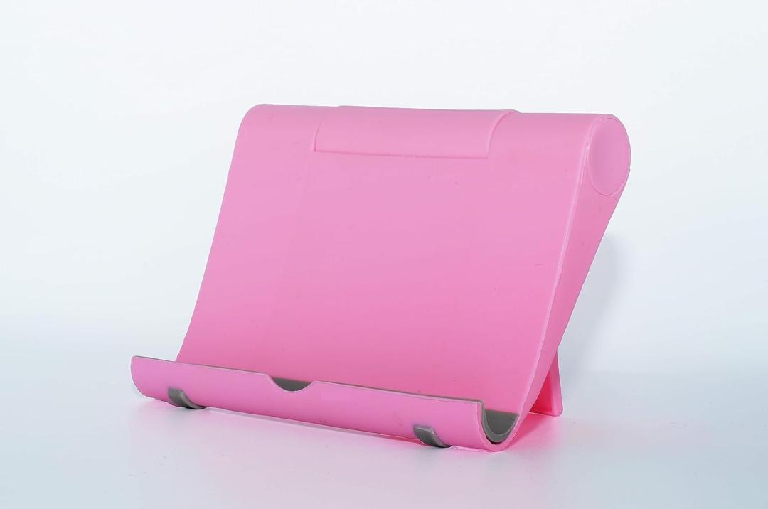 IvyRun Universal iPad, Tablet & Smartphone Stand Holder, Adjustable and Stable Design for Office and Home, Fits All Devices, Pink