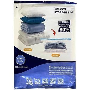 Pack of 4, 50 Pieces Super Jumbo Vacuum Storage Bags for Storage Organization, size 51"x47" 