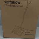YEITSNOW Snow Shovel for Driveway 17-Inch Wide Ergonomic Heavy Duty Snow Removal Winter Tool 57 Long with Bent Handle Aluminum Edge Sharp Blade for Car Garage