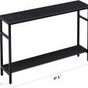 Timberer Narrow Console Table, 47 Inch Sofa Table with Adjustable Shelf, 2-Tier Long Skinny Table for Hallway, Entryway, Living Room, Foyer, Black