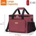 Lifewit Large Lunch Bag, Insulated Lunch Box, Soft Cooler Cooling Tote for Adult Men Women, Burgundy 40-Can (24L)