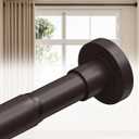 ALLZONE Tension Curtain Rods for Windows 66 to 120 Inches, Heavy Duty Curtain Rods No Drilling, Extra Long Tension Rod for Curtains, Outdoor Tension Rods for Patio, Bedroom, Dark Brown
