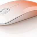 Bluetooth Wireless Mouse - Dual Connectivity(BT5.1+USB), Ultra Quiet Click & 480-Hour Battery Life,1600 DPI, Portable Cordless Mouse for Mac, MacBook Pro/Air, iPad Pro/Air (Sunrise Orange)