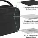 Kids Lunch Box for Boys Girls Lunch Bag Insulated Durable Lunchbox Children Lunch Tote Bag for School Black