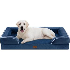 Comfort Expression PV Washable Jumbo Dog Bed for Extra Large Dogs, Waterproof Orthopedic Dog Beds, Jumbo Breed Pet Sofa Couch with Removable Cover & Non-Slip Bottom(Navy Blue)
