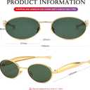 AIEYEZO Retro Oval Sunglasses for Women Men Fashion Gold Frame Sardine Sun Glasses Suitable for Small Faces