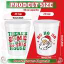48 Pcs Friendsmas Christmas Party Supplies There's Some Ho Ho in This House 16oz Plastic Cups Funny Christmas Party Decorations Santa Disposable Cup for Holiday Reusable Drinking Supplies