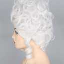 Topcosplay Halloween Costume Party Wigs for Women Girls White Powdered Wig Short Beehive Wigs Renaissance Wig