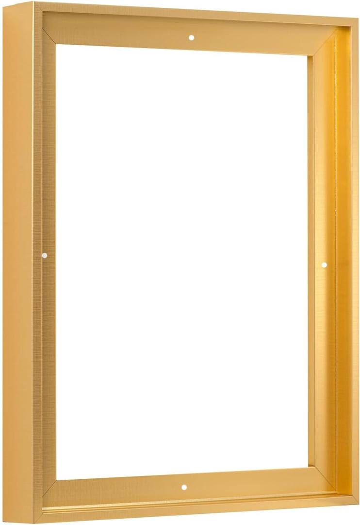 Pixy Canvas Floater Frame 8x10 for 1-1/4 (1.25) inch Deep Canvas Paintings/Canvas Prints/Wood Canvas Panels/Wall Art/Wall Decor/Home Decor/Artwork (Brass Gold, 8 x 10 inch, Portrait) Brass Gold