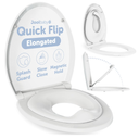 Jool Baby Quick Flip Toilet Seat with Built-in Potty & Splash Guard for Toddler Training, Slow Close (Elongated)