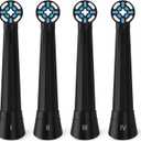 UPGRADEDAmuLumon Tooth-brush Heads Replacement, Compatible with Oral B iO Electric Toothbrush, for Oral B iO 3 4 5 6 7 8 9 10 Series Electric Toothbrushes (BLACK, 4 PACKS)