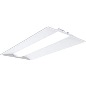 Lithonia Lighting 2x4 LED Troffer Light, Stack Switch LED Drop In Ceiling Light for Dropped Ceiling, 4000/5000/6000 Adjustable Lumens, 3500K/4000K/5000K Switchable Color Temperature, White, 2 Feet by 4 Feet