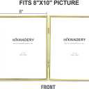 HIKWADERY 8x10 Picture Frame Double Hinged Folding, Elegant Thin Edge Metal Real Glass 8 by 10 Photo Frames, for Tabletop and Wall Display, Holiday Gift Home Decorative (8 x 10, Gold)