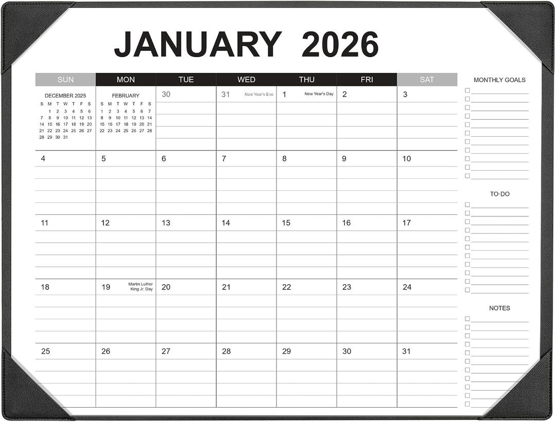Desk Calendar 2026-2027 with Desk Mat 22" x 17" Large Desk Pad Calendar Runs from January 2026 to June 2027, Office Supplies Desktop Monthly Calendar for Home & Office