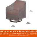 Modern Leisure Garrison Swivel Lounge Patio Chair Cover - Weather-Resistant Fabric - Outdoor Furniture Protection Perfect for Patio, Deck, and Porch - 37.5" L x 39.25" W x 38.5" H - Heather Grey