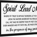 Spirit Lead Me Sign Wood Box,Bible Verse Wooden Block Sign for Christian Home Office Bedroom Shelf Desk Tabletop Wall Decor