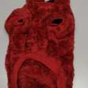 SCENEREAL Fleece Dog Sweaters Hoodie for Small Medium Large Dogs Girls Boys, Plush Fuzzy Dog Clothes Hoodies with Leash Hole, Winter/Fall Puppy Cold Weather Coat, Sherpa Hooded Sweatshirt, Burgundy SM