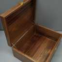 DRASTAR Wooden Keepsake Box, Large Acacia storage box with a Hinged Lid, Memory treasure box for Crafts and Photo Storage