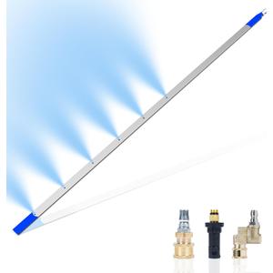 Radiator Cleaning WandRadiator Flush Tool with Adapter Suitable for Karche Car Washer,Trucks,RVs, Dual Water/Air Cleaning, Includes Nozzles Quick Couplers, Fits 2000+ PSI(39 inch with M22 Adapter)
