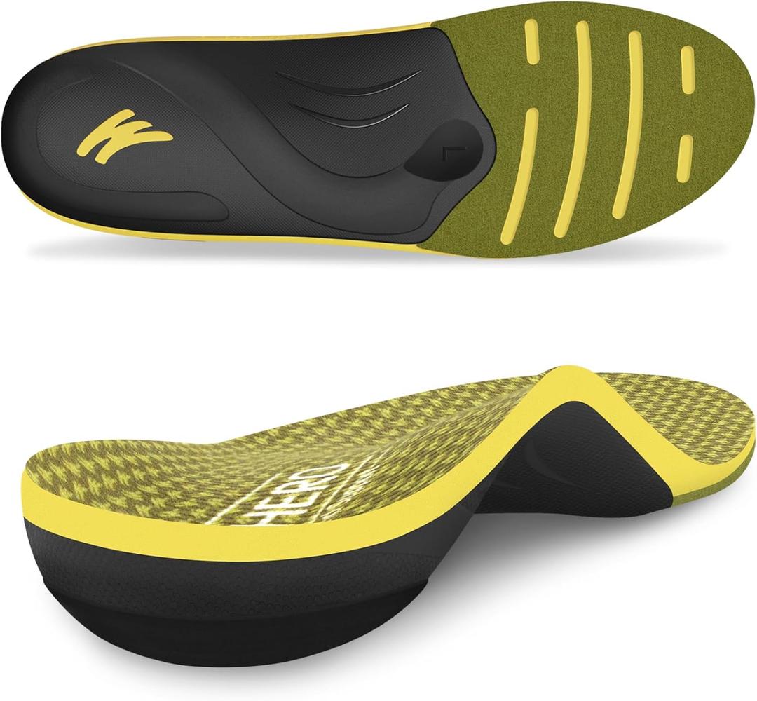 WalkHero Heavy Duty Arch Support Inserts,220+ lbs Plantar Fasciitis Insoles for Men Women,Pain Relief Orthotic Insert for Flat Feet,Standing All Day or Daily Walking Mens 11-11.5 | Womens 13-13.5