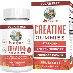 MaryRuth's Creatine Gummies | Creatine Monohydrate Gummies | 3g Creatine Per Serving | Creatine for Women & Men | Tangerine Citrus Flavor | Exercise | Workout | Sugar Free | Vegan | 90 Count (Best Before 10/2027)