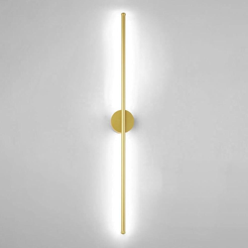 Gold Wall Sconce - Linear LED Wall Lamp for Hallway, Living Room, Bedroom - Minimalist Strip Design with 3 Color Modes(3 Color Mode,100cm)