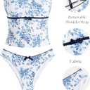 ZAFUL Tankini Swimsuits for Women Bow Tie Side Bathing Suits Tummy Control High Cut Two Piece Bikini Sets (XL)