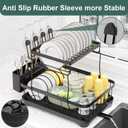 LIYI Dish Drying Rack,Large Dish Rack for Kitchen Counter,2-Tier Dish Racks with draining Tray,Detachable Capacity Dish Drainer Organizer,Black