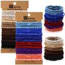 48 Pcs Boho Hair Ties for Women, 4 Styles Cute Hair Tie Bracelet for Thin and Thick Hair/Pony Tails, Green and Brown Hair Accessories for Women No Damage Hair Elastics