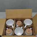 AmorArc 12oz Ceramic Coffee Mugs set of 6, Stylish Coffee Mugs with Rustic Terracotta Underside for Man, Woman, Dad, Mom, Suitable for Latte/Cappuccino/Milk/Cocoa. Dishwasher&Microwave Safe, White