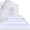 Threadmill 100% American Certified Supima Cotton Sheets King Size - 1200 Thread Count, 4Pc King Size Sheets Set, Smooth Sateen, Ultra Luxury Bed Sheets, 17" Deep Pocket King Sheet Set - White Sheets