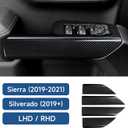 4PCS Car ABS Carbon Fiber Inner Door Handrail Handle Cover Interior Trim Decal for 2019-2025 Chevy Silverado | for 2019-2021 GMC Sierra 1500 2500 3500 HD Accessories Double Cab, Style B