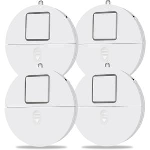 Window Alarm System 4-Pack - Ultra-Loud 120dB Alarms with Advanced Vibration Sensors - Window Security Alarms for Glass Break Detection - Features Low Battery LED Indicator
