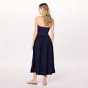 The Drop Womens Hellen Strapless Mixed Media Maxi Dress (Blue, L)