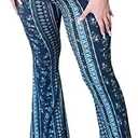 YUZIBAO Women's Flare Yoga Leggings High Waisted Boho Palazzo Wide Leg Pants Bell Bottoms size XXL