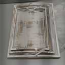 Comfify Serving Trays Set of 3 - Ottoman Wood Trays for Entertainment, Food and Decor - Rustic Farmhouse Distressed Wood Finish - Rustic White