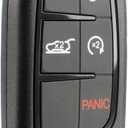 USARemote Smart Key fits 2014-2019 Jeep Cherokee Keyless Entry Remote Start Fob (GQ4-54T) Black Metal SUV Key Shell (c-tom-54-5b-rs-jp)
