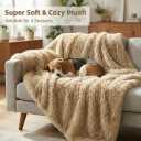 PJYuCien Dog Blankets for Small Dogs Washable - Fluffy Fuzzy Cat Blanket for Couch, Puppy Throw for Furniture with Polyester Fleece, Super Soft Plush for Pet Kitten Doggy, Brown, 24" x 32"